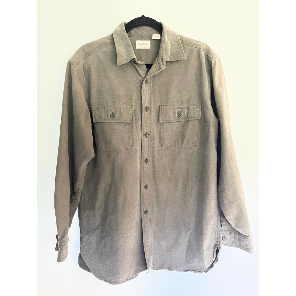 Men's Vintage L.L. Bean Dark Olive  Button Up Shirt Medium